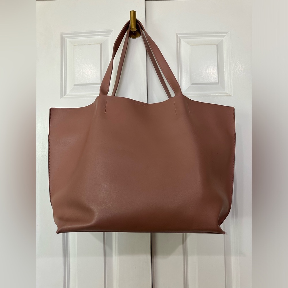 No Name Blush Pink Faux Leather Tote Medium Sized